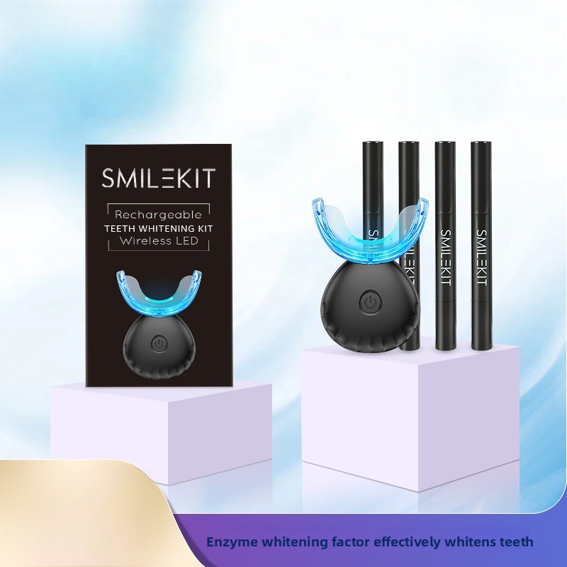 Teeth Whitening At Home Kit - Kablosuz Şarjlı Diş Beyazlatma Seti, LED
