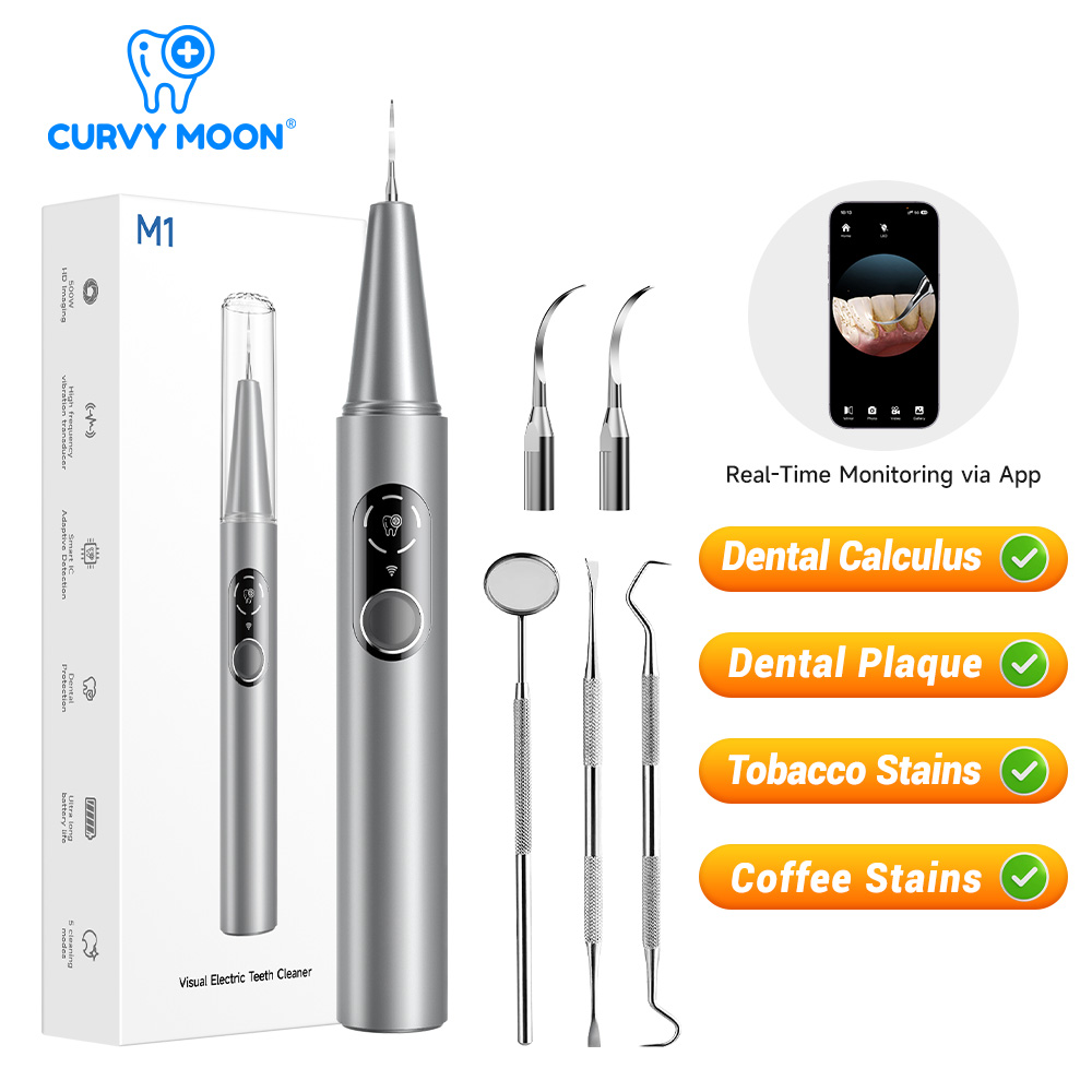 Teeth Whitening Kit Professional - CURVY MOON Görünür Elektrikli Ultrasonik Diş